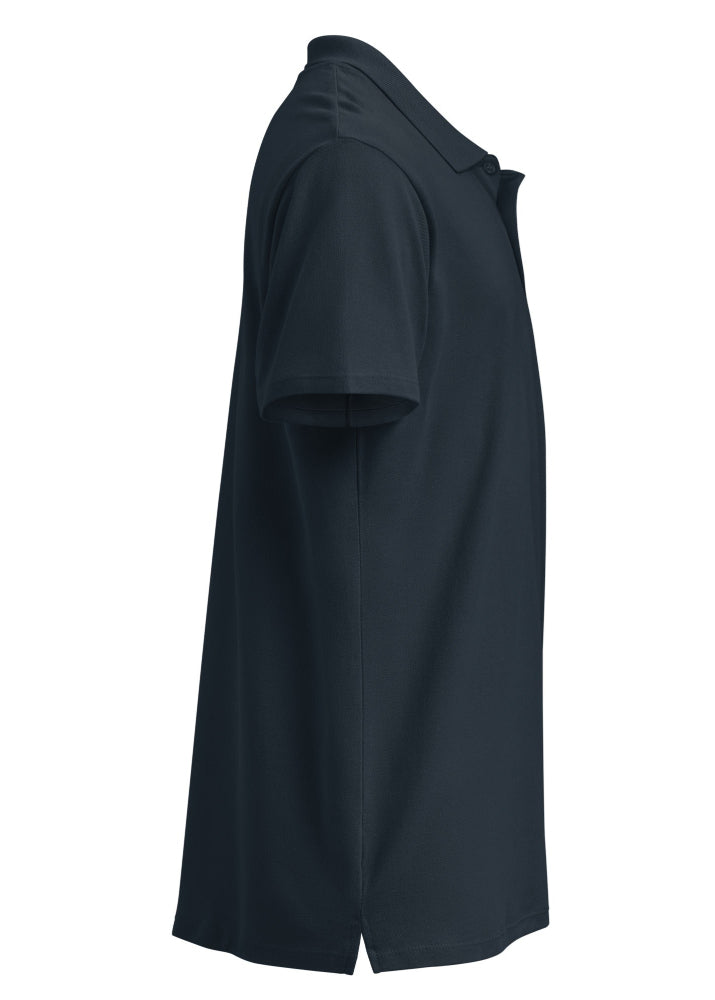 XRP Polo navy – side view 2 (straight hem with side slits)