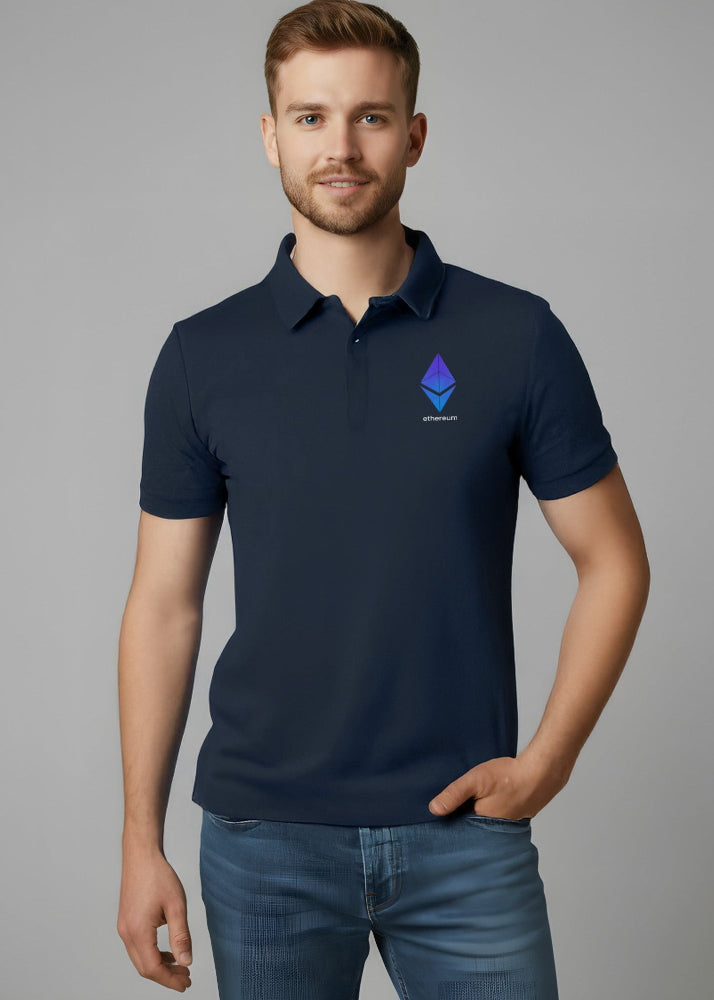 Ethereum Polo (Navy Blue) – Block Supply