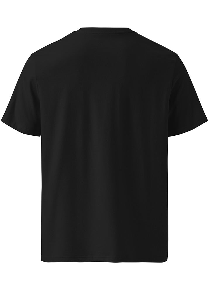 Back view of Bitcoin Heartbeat eco T-shirt black – sustainable BTC tee