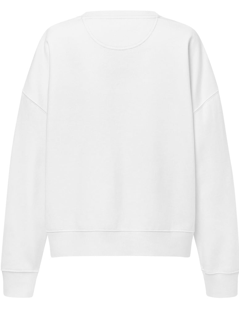 Back view – Bitcoin Heartbeat women’s eco sweatshirt white