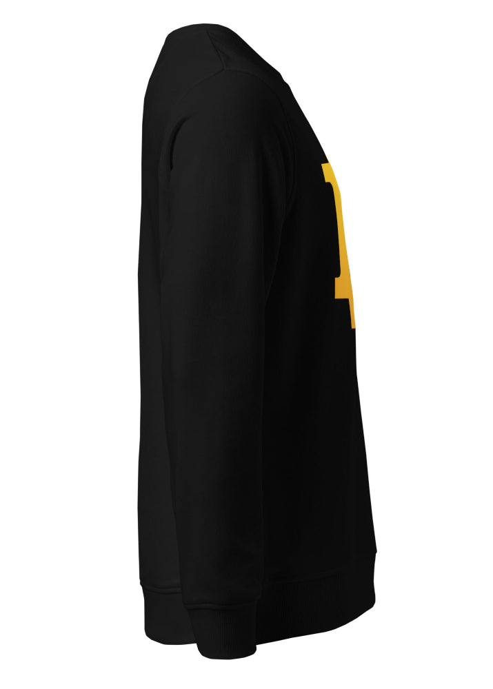 Bitcoin Pixel Sweatshirt black – side view 2 (clean crypto streetwear by Block Supply)