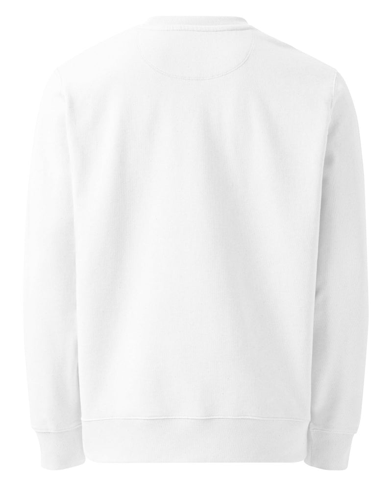 Bitcoin Pulse Sweatshirt white – back view (sustainable BTC sweatshirt by Block Supply)