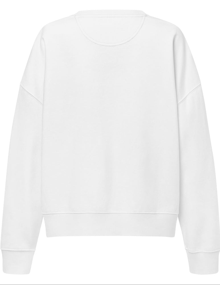 Back view – Bitcoin women’s eco sweatshirt white