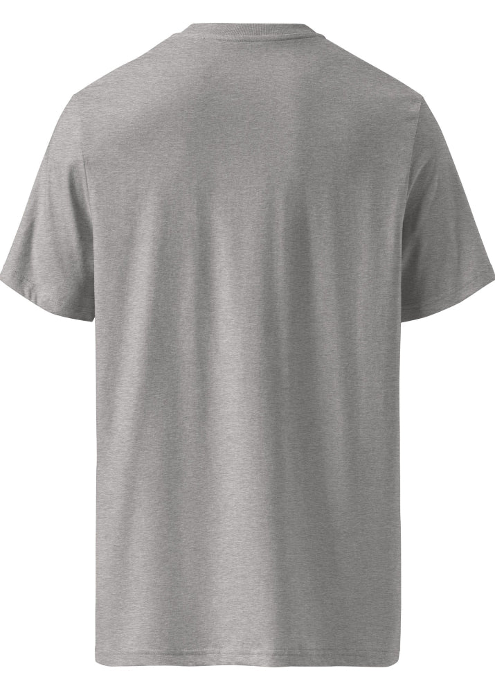 Back view of Ethereum eco T-shirt heather grey – sustainable crypto apparel