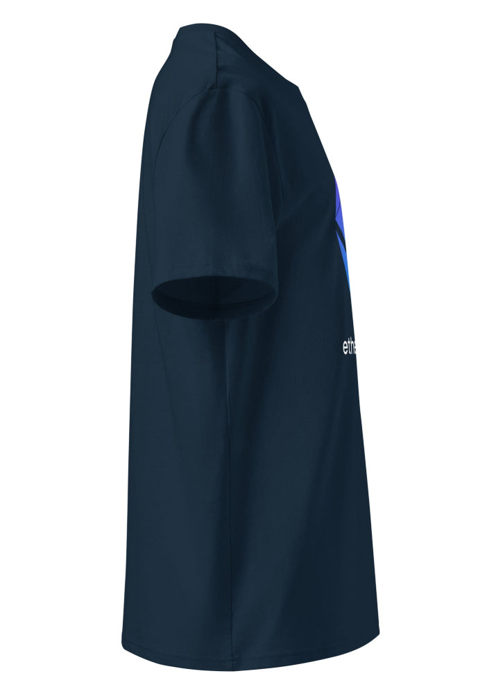 Side view 2 – Ethereum eco T-shirt navy (single-jersey organic cotton)