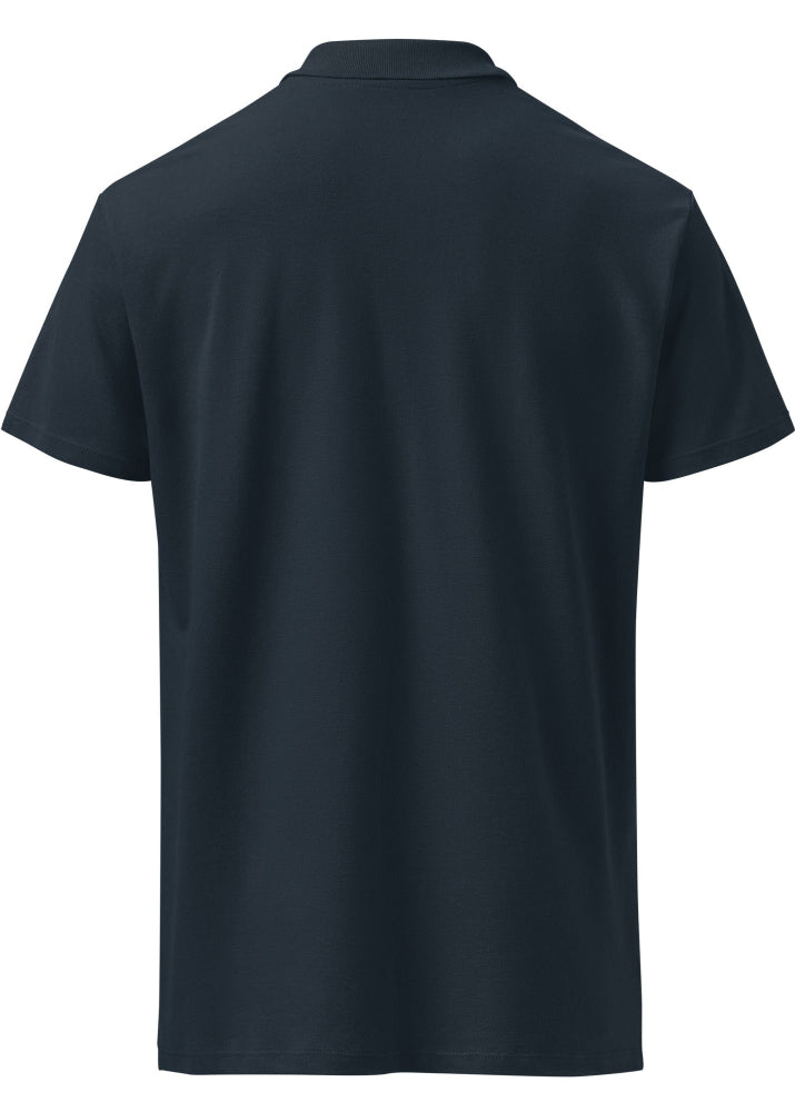 Ethereum Polo navy – back view (classic fit combed cotton)