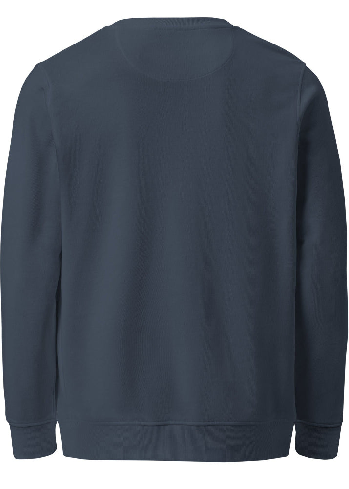 Ethereum Sweatshirt navy – back view (sustainable crypto apparel)