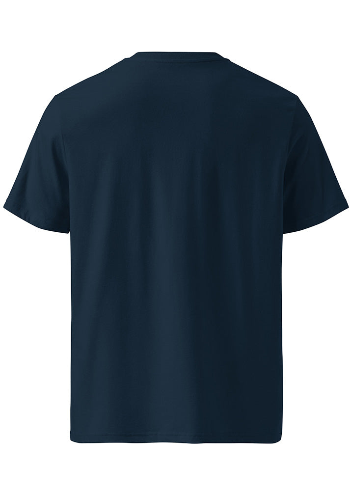 Back view of XRP eco T-shirt dark blue – sustainable Ripple tee