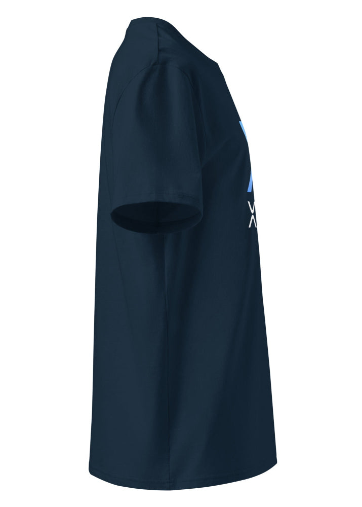 Side view 2 – XRP eco T-shirt dark blue (unisex organic cotton)