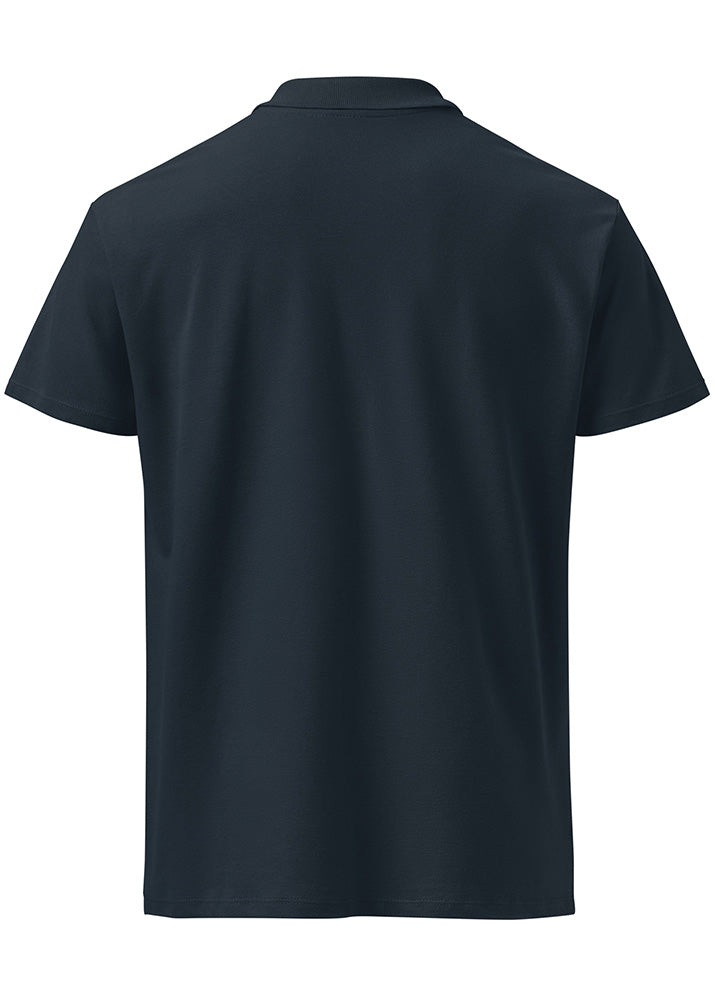 XRP Polo navy – back view (classic fit combed cotton)