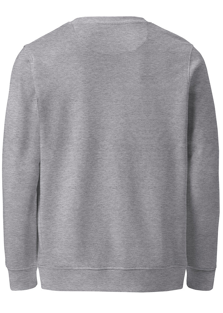 XRP Sweatshirt grey – back view (sustainable crypto apparel)