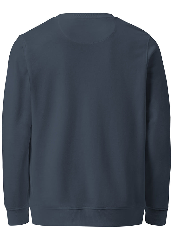 XRP Sweatshirt navy – back view (sustainable crypto apparel)